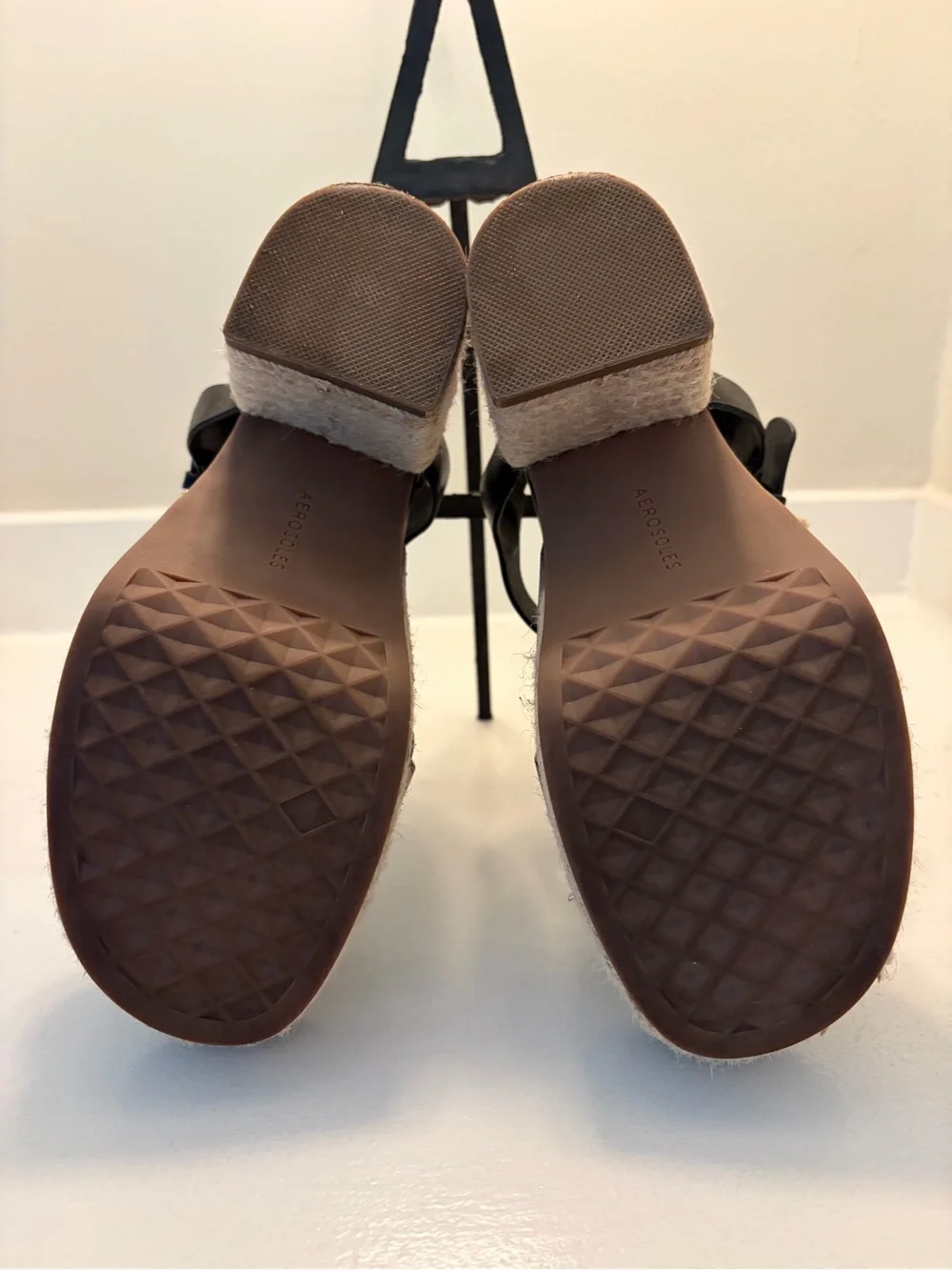 Black Platform Espadrille Sandals with Silver Buckle